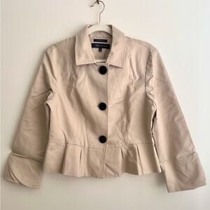 Anne Klein Beige Peplum Blazer
